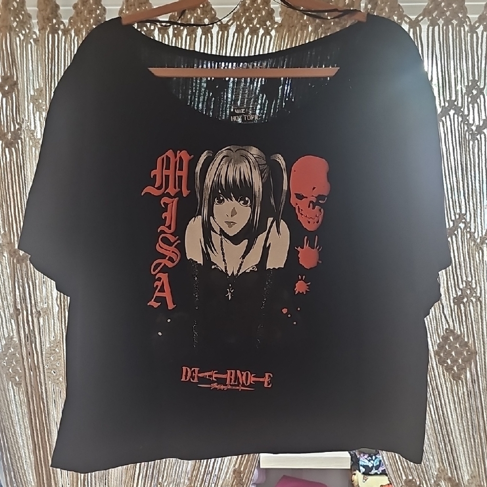 Hot Topic Deathnote Slouchy Crop Top